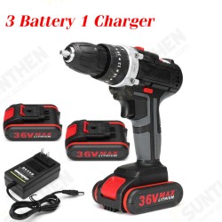 36VF 25+3 Speed Cordless Electric Power Impact Drill Torque Adjustable with 3 Battery 36VF 25+3 Speed Cordless Electric Power Impact Drill Torque Adjustable with 3 Battery