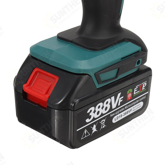 388VF 1500W Electric Cordless Impact Drill LED Working Light Rechargeable Woodworking Maintenance Tool W/ 1pc/2pcs Battery