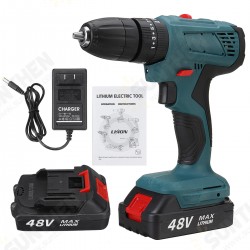 48V Cordless Electric Drill LED Impact Drill 25+3 Gears w/ 1pc or 2pcs Battery 48V Cordless Electric Drill LED Impact Drill 25+3 Gears w/ 1pc or 2pcs Battery