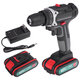 520N.m. 48V Cordless Electric Drill Driver 3/8inch Chuck Rechargeable Power Drill W/ 2pcs Battery