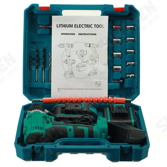 6000mAh 48V Electric Drill Dual Speed Rechargeable Power Tool W/ 1/2pc Battery