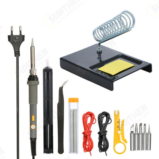 60W 220-230V Thermostat Adjustable Electric Soldering Iron Welding Tools Set EU Plug