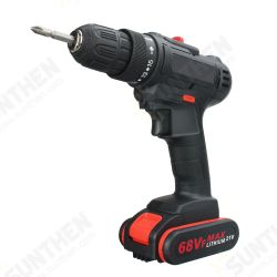 68VF Cordless Lithium-Ion Drill/Driver Rechargable Electric Drill Adjustable 3200r/min 2 Speed Hand Drill With 1 Or 2 Battery