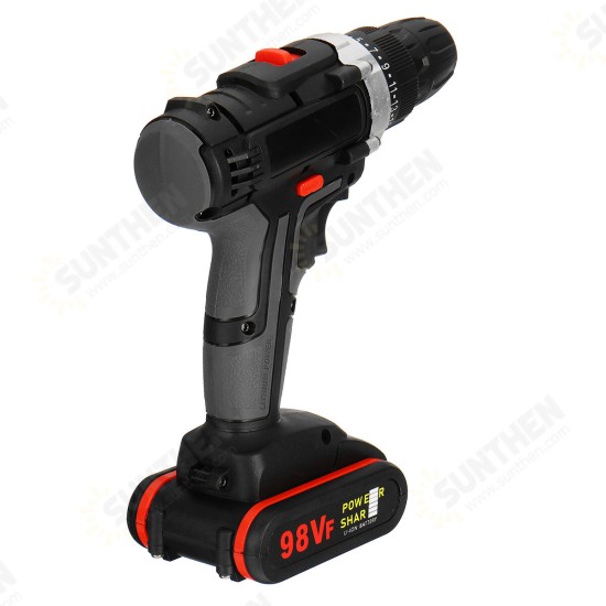 98VF Cordless Electric Impact Drill Screwdriver 25+1 Torque Rechargeable Household Screwdriver