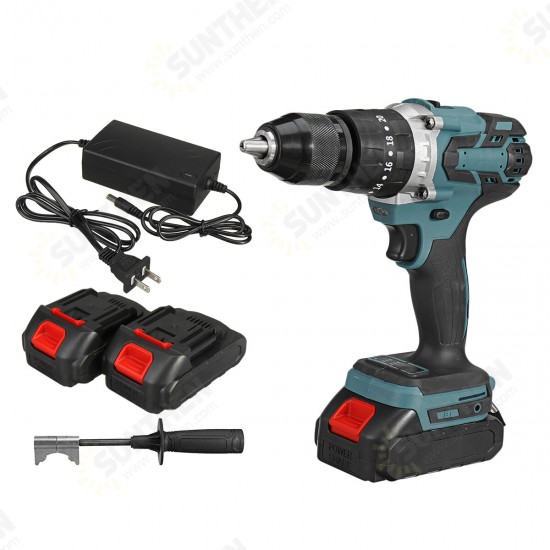 Cordless Electric Impact Drill 3 in 1 Rechargeable Drill Screwdriver 13mm Chuck W/ 1 or 2 Li-ion Battery For Makita