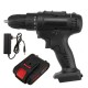 Cordless Impact Wrench Drill Socket 25 Speeds LED Electric Screwdrive w/ 1/2 Batteries