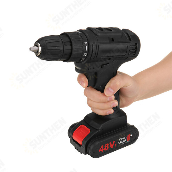 Cordless Impact Wrench Drill Socket 25 Speeds LED Electric Screwdrive w/ 1/2 Batteries