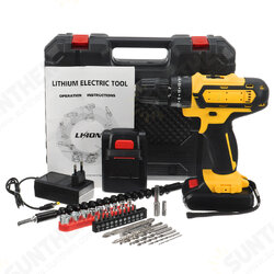 Cordless Rechargeable Electric Drill Screwdriver LED Portable Metal Wood Drilling Tool W/ 1/2pcs Battery & Storage Box Cordless Rechargeable Electric Drill Screwdriver LED Portable Metal Wood Drilling Tool W/ 1/2pcs Battery & Storage Box