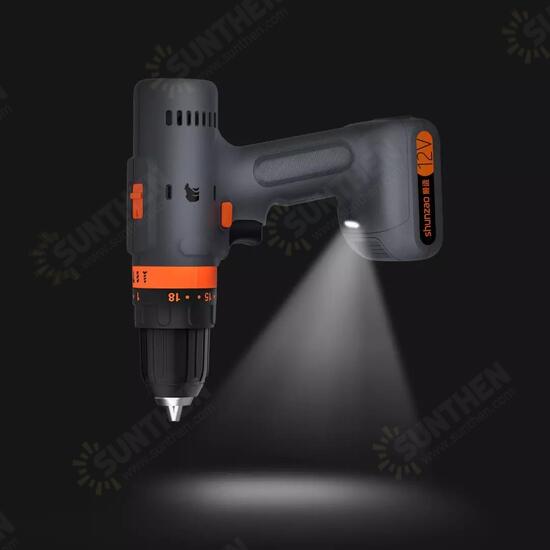 12V Cordless Multi-purposed 3 In 1 Imact Drill Driver Hammer 30Nm Electric Screwdriver Drill 2000mAh Li-ion Battery from