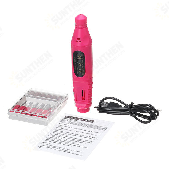 USB Portable Electric Nail Polisher Pen Nail Manicure Sharpener Nail Drill Machine