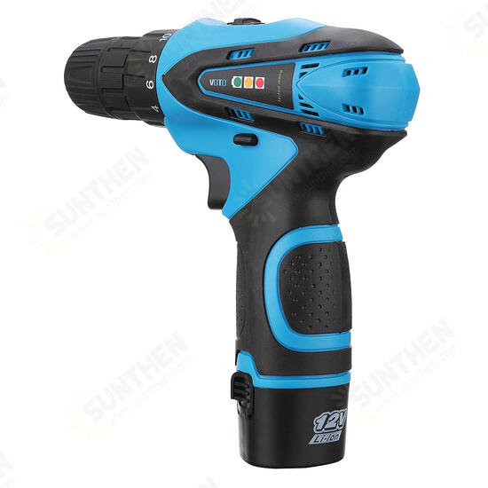 12V Cordless Power Drill Driver Screw 2 Speed Lithium-ion Electric Screwdriver with Battery