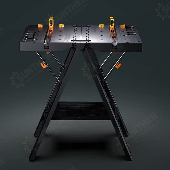 WX051 Multi-Function Work Table Foldable Sawhorse Sawing Table with Quick Clamps