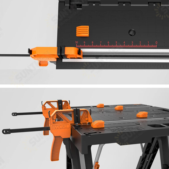 WX051 Multi-Function Work Table Foldable Sawhorse Sawing Table with Quick Clamps