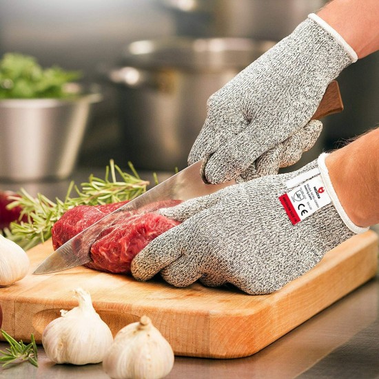 1 Pair Woodworking Cutt-proof Full Finger Gloves Safety Cut Resistant Level 5 Hand Protection Breathable for Anti-cutting Manual Cookware Butcher