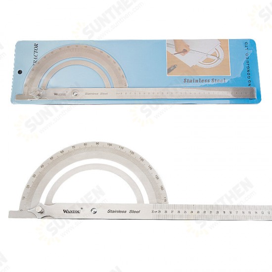 10-30cm Woodworking 180 Degree Adjustable Protractor Angle Finder Ruler Stainless Steel Caliper Measuring Tools