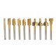 10Pcs 3mm Titanium Coated HSS Router Bit Set 3mm Shank Burr Rotary File Wood Milling Cutter Tool