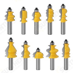 10pcs 12mm Shank Architectural Molding Handrail Router Bits Set Casing Base CNC Line Woodworking Cutters Face Mill 10pcs 12mm Shank Architectural Molding Handrail Router Bits Set Casing Base CNC Line Woodworking Cutters Face Mill