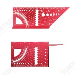 12 Inch 3D Aluminum Alloy Carpenter Square Ruler Multifunction Angle Measuring Ruler Woodworking Tools Gauge for Engineers Carpenters(Metric System