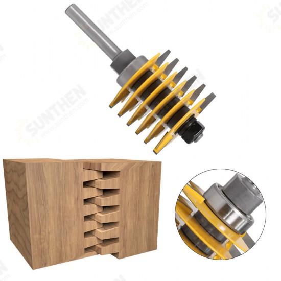 1/2 inch or 8mm or 12mm Shank Finger Glue Joint Router Bit Wood Chisel Milling Cutter with Bearing for Wood Tenon