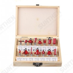 12/15pcs 1/2 1/4 Inch Milling Cutter Router Bit Set for Woodworking
