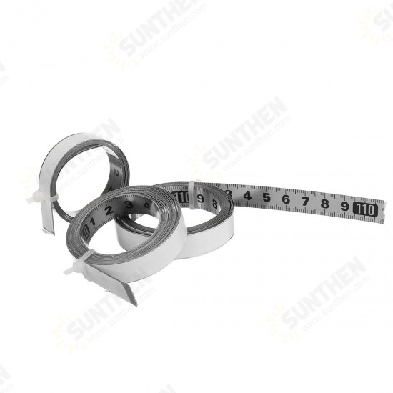 1/2/3 Meters Stainless Steel Self Adhesive Miter Saw Track Tapes Measure Metric Straight Ruler