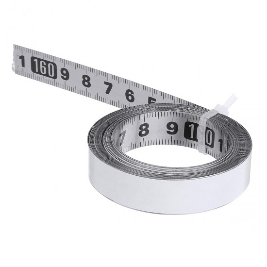 1/2/3 Meters Stainless Steel Self Adhesive Miter Saw Track Tapes Measure Metric Straight Ruler