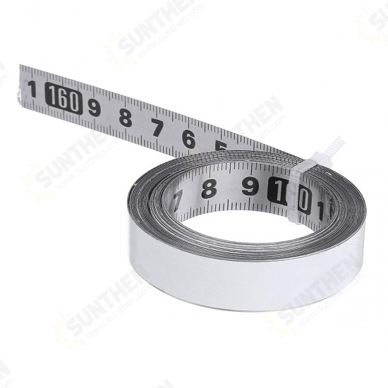 1/2/3 Meters Stainless Steel Self Adhesive Miter Saw Track Tapes Measure Metric Straight Ruler