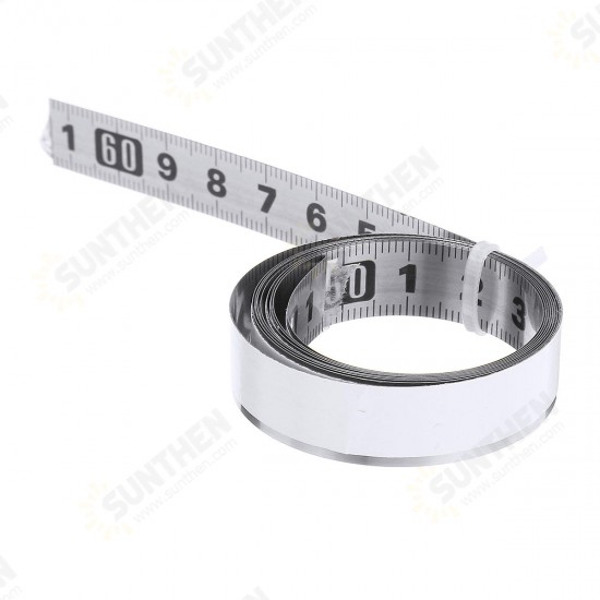 1/2/3 Meters Stainless Steel Self Adhesive Miter Saw Track Tapes Measure Metric Straight Ruler