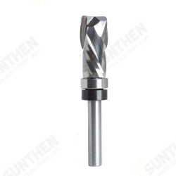 12.7*25.4*67MM Carbide Lower Bearing Spiral Trimming CNC Router Bit End Mill 1/4inch 6.35mm Shank for Woodworking