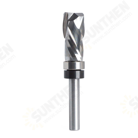 12.7*25.4*67MM Carbide Lower Bearing Spiral Trimming CNC Router Bit End Mill 1/4inch 6.35mm Shank for Woodworking 12.7*25.4*67MM Carbide Lower Bearing Spiral Trimming CNC Router Bit End Mill 1/4inch 6.35mm Shank for Woodworking