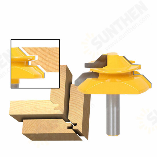 12MM 1/2inch Shank Large 45 Degree Lock Miter Router Bit 1inch Stock Tenon Milling Cutter for Woodworking Tools Wood