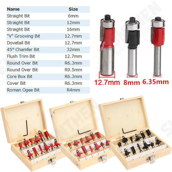 12pcs Wood Working Router Bit Cutter Tungsten Carbide Rotary Tool Set 12pcs Wood Working Router Bit Cutter Tungsten Carbide Rotary Tool Set