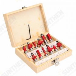 12pcs Wood Working Router Bit Cutter Tungsten Carbide Rotary Tool Set