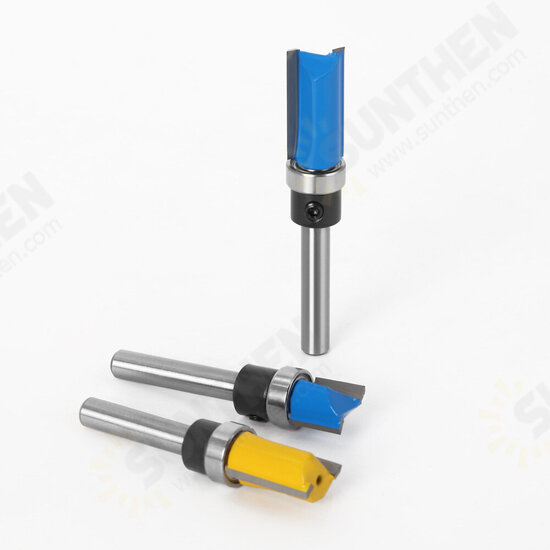 1/4inch/6mm Shank Flush Trim Router Bit Pattern Bit Top Bottom Bearing Blade Template Wood Milling Cutter Carpenter