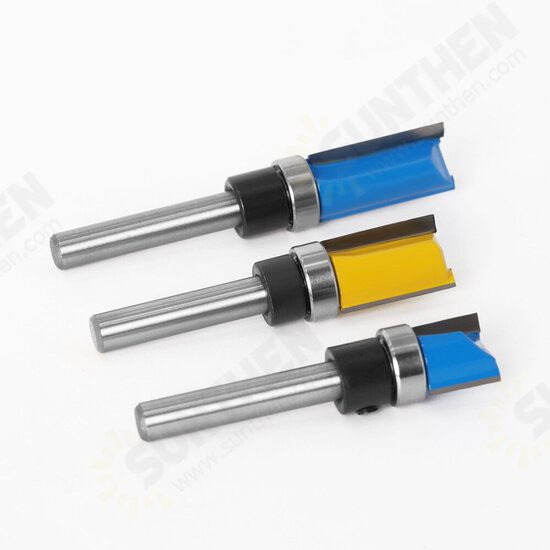 1/4inch/6mm Shank Flush Trim Router Bit Pattern Bit Top Bottom Bearing Blade Template Wood Milling Cutter Carpenter