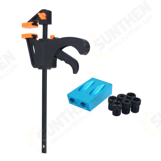 15 Degree Drilling Angle Pocket Hole Jig Dowel Drill Joinery Kit Woodworking Tool 15 Degree Drilling Angle Pocket Hole Jig Dowel Drill Joinery Kit Woodworking Tool