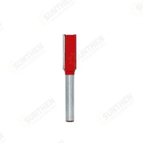 1/7/8Pcs 1/4 Inch 6.35mm Shank Single/Double Blade Straight Bit Router Bit Milling Cutting For Wood Tool Trimming