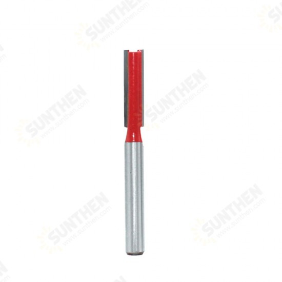 1/7/8Pcs 1/4 Inch 6.35mm Shank Single/Double Blade Straight Bit Router Bit Milling Cutting For Wood Tool Trimming