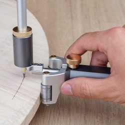 2 In 1 Woodworking Straight Line Linear Arc Scriber Tool with Pencil Scribe Tool Draw Circle Straight Tool