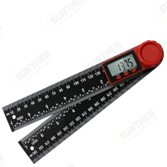 200/300mm 360 Degree LCD Digital Display Angle Ruler Inclinometer Goniometer Protractor Measuring Tool 0-300mm Measuring Ruler