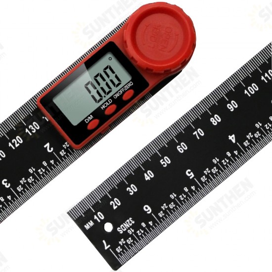 200/300mm 360 Degree LCD Digital Display Angle Ruler Inclinometer Goniometer Protractor Measuring Tool 0-300mm Measuring Ruler