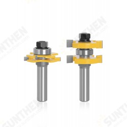 2pcs 1/2 Inch 12mm Shank Tongue Grooving Joint Router Bit T-Slot Tenon Milling Cutter for Wood Woodworking 2pcs 1/2 Inch 12mm Shank Tongue Grooving Joint Router Bit T-Slot Tenon Milling Cutter for Wood Woodworking