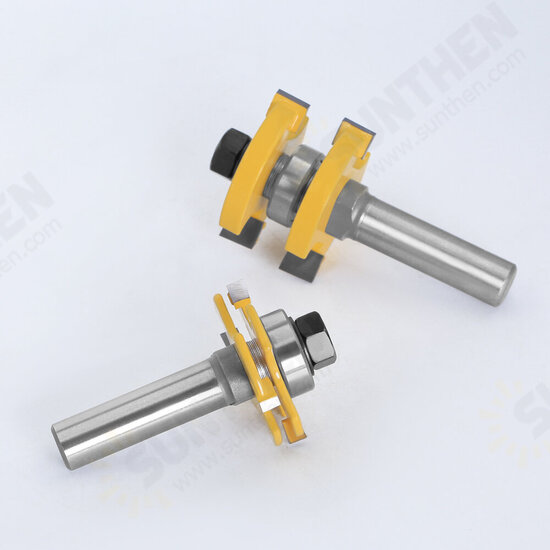 2pcs 1/2 Inch 12mm Shank Tongue Grooving Joint Router Bit T-Slot Tenon Milling Cutter for Wood Woodworking 2pcs 1/2 Inch 12mm Shank Tongue Grooving Joint Router Bit T-Slot Tenon Milling Cutter for Wood Woodworking