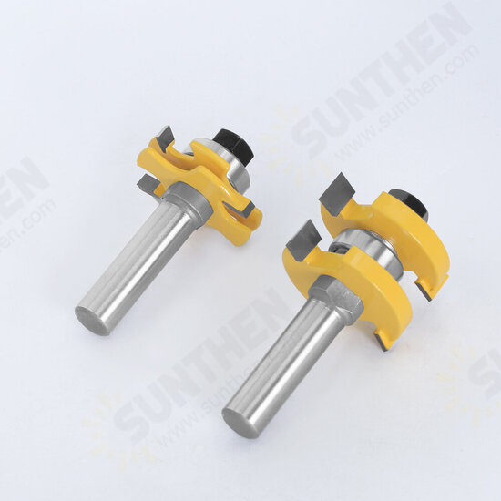 2pcs 1/2 Inch 12mm Shank Tongue Grooving Joint Router Bit T-Slot Tenon Milling Cutter for Wood Woodworking 2pcs 1/2 Inch 12mm Shank Tongue Grooving Joint Router Bit T-Slot Tenon Milling Cutter for Wood Woodworking