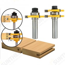 2pcs 1/2 Inch Shank Tongue & Groove Router Bit Set 3 Teeth T-shape Wood Milling Cutter 2pcs 1/2 Inch Shank Tongue & Groove Router Bit Set 3 Teeth T-shape Wood Milling Cutter