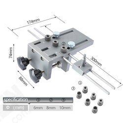 3 In 1 Dowelling Jig 6/8/10mm Wood Drilling Guide Locator Adjustable Dowel Jig Kit For DIY Woodworking Tool