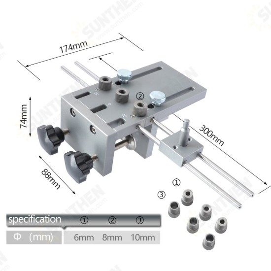 3 In 1 Dowelling Jig 6/8/10mm Wood Drilling Guide Locator Adjustable Dowel Jig Kit For DIY Woodworking Tool 3 In 1 Dowelling Jig 6/8/10mm Wood Drilling Guide Locator Adjustable Dowel Jig Kit For DIY Woodworking Tool