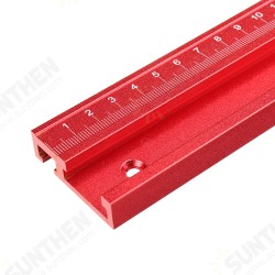 300-1220mm Red Aluminum Alloy 45 Type T-Track Laser Scale Woodworking T-slot Miter Track for Table Saw Router Table
