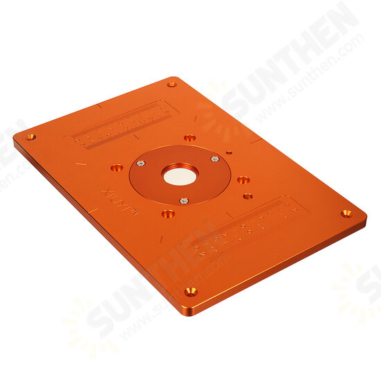 300mm Trimming Machine Flip Plate Aluminum Router Table Insert Plate with Bushing and Cover for Electric Wood Milling Guide Table 300mm Trimming Machine Flip Plate Aluminum Router Table Insert Plate with Bushing and Cover for Electric Wood Milling Guide Table