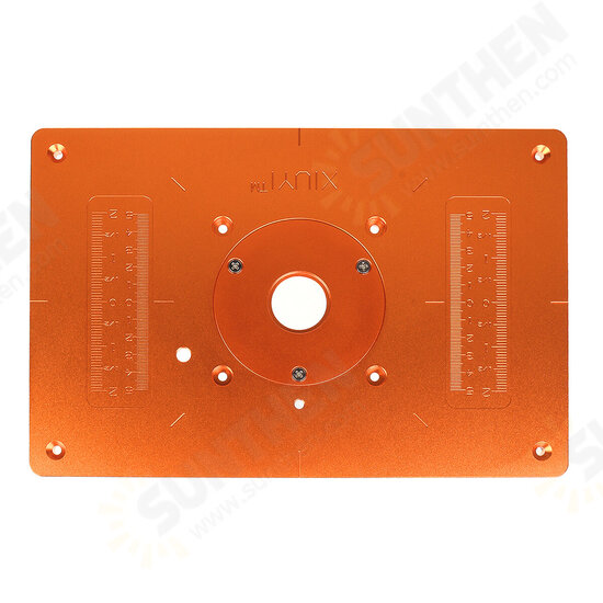 300mm Trimming Machine Flip Plate Aluminum Router Table Insert Plate with Bushing and Cover for Electric Wood Milling Guide Table 300mm Trimming Machine Flip Plate Aluminum Router Table Insert Plate with Bushing and Cover for Electric Wood Milling Guide Table